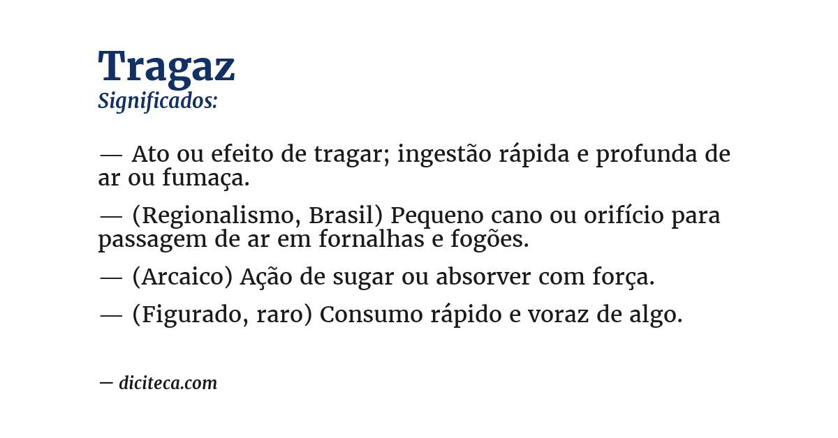 Significado de tragaz