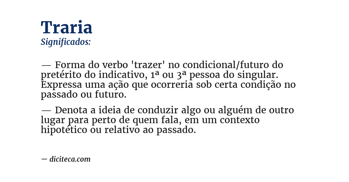 Significado de traria