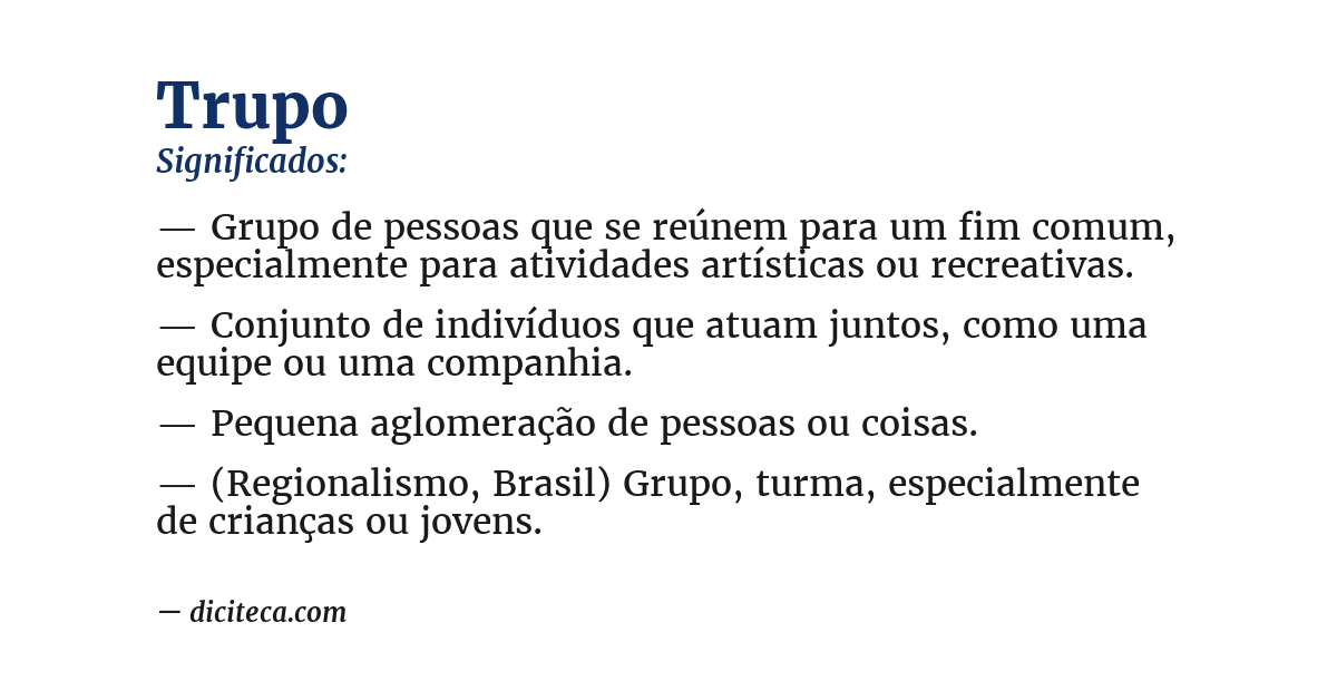 Significado de trupo