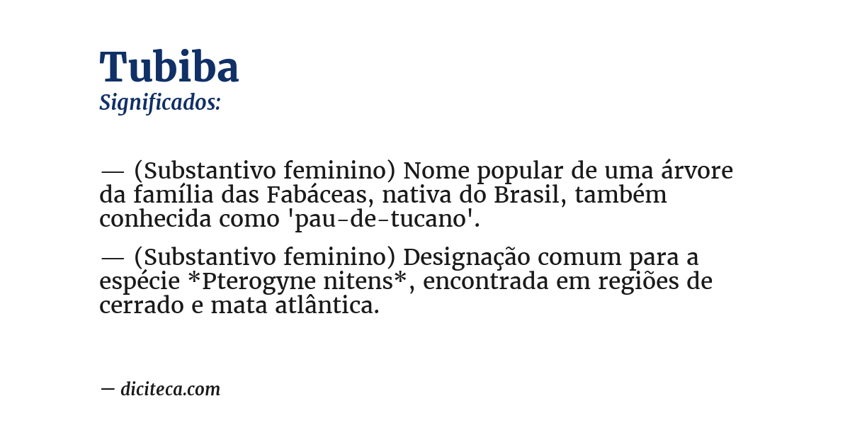 Significado de tubiba