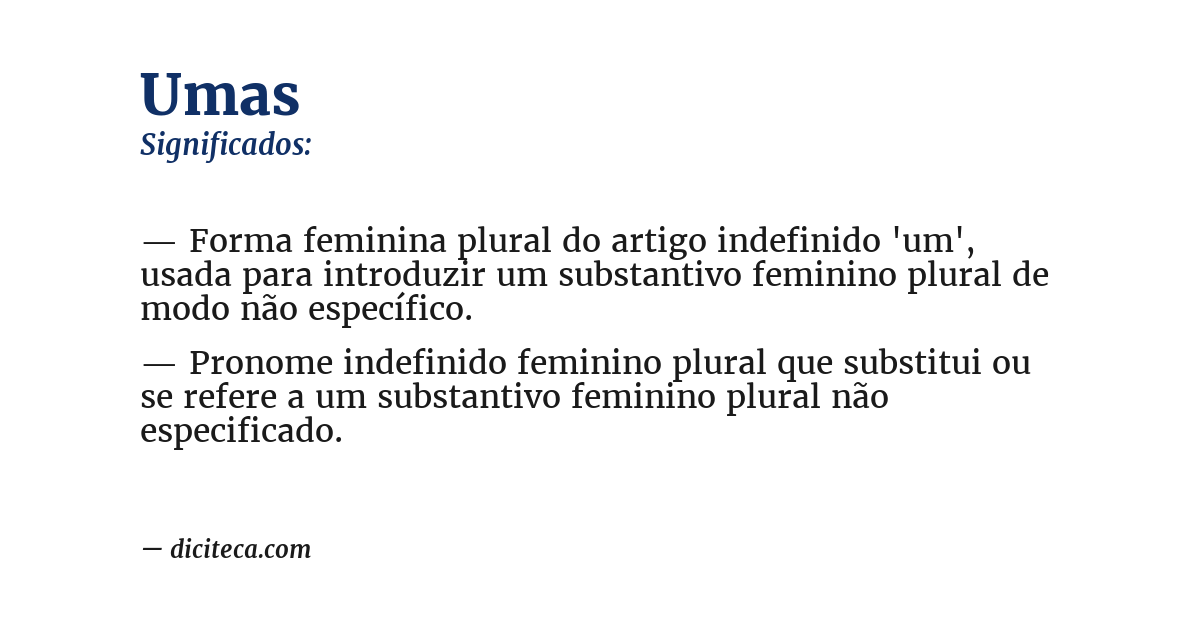 Significado de umas