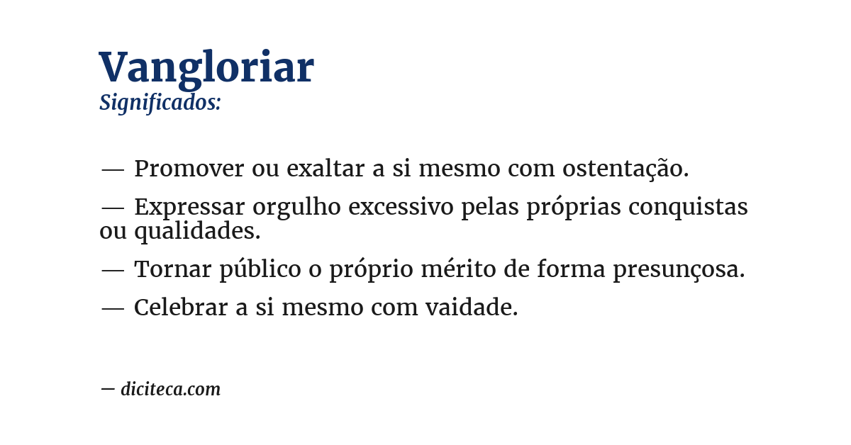 Significado de vangloriar