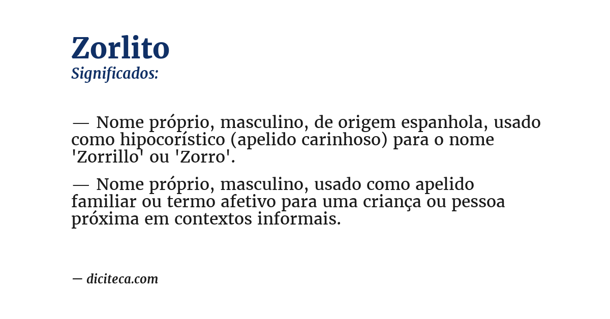 Significado de zorlito