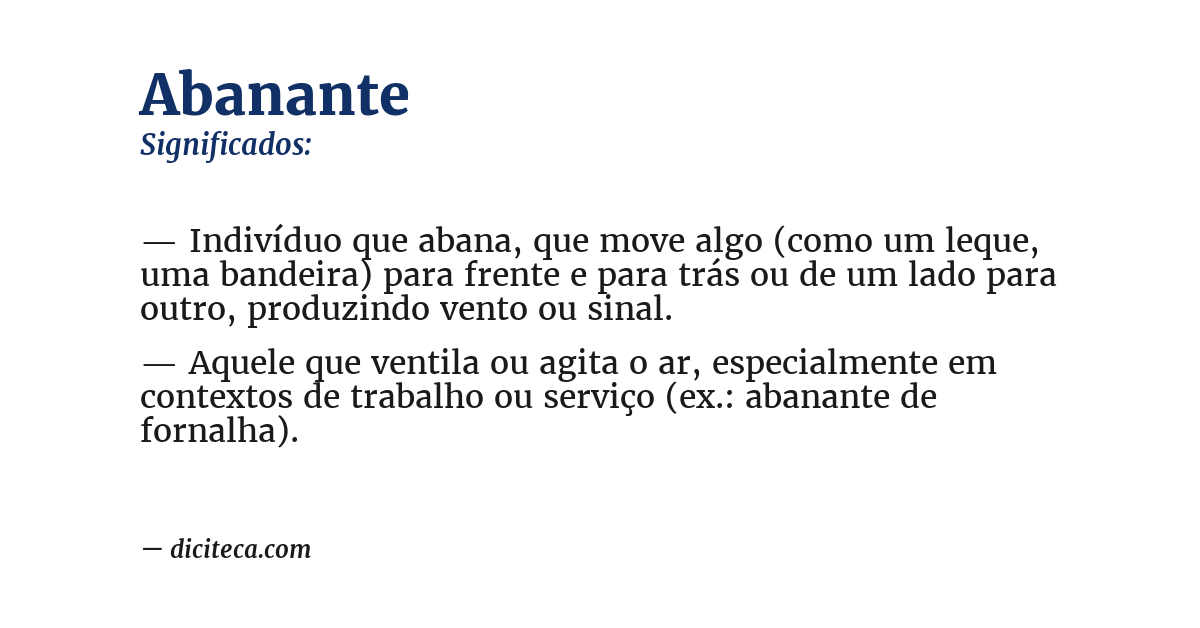 Significado de abanante