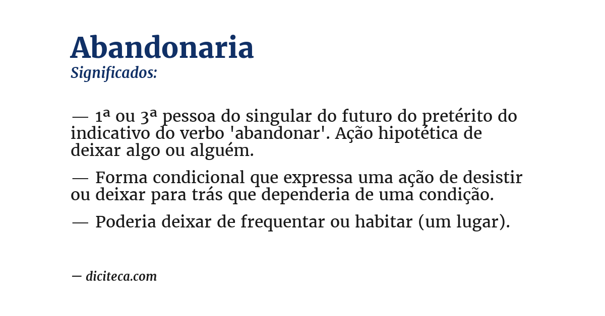 Significado de abandonaria