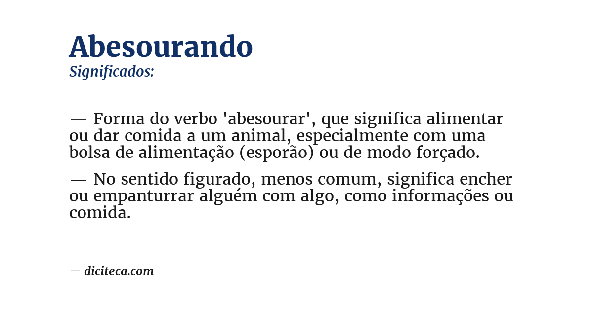 Significado de abesourando