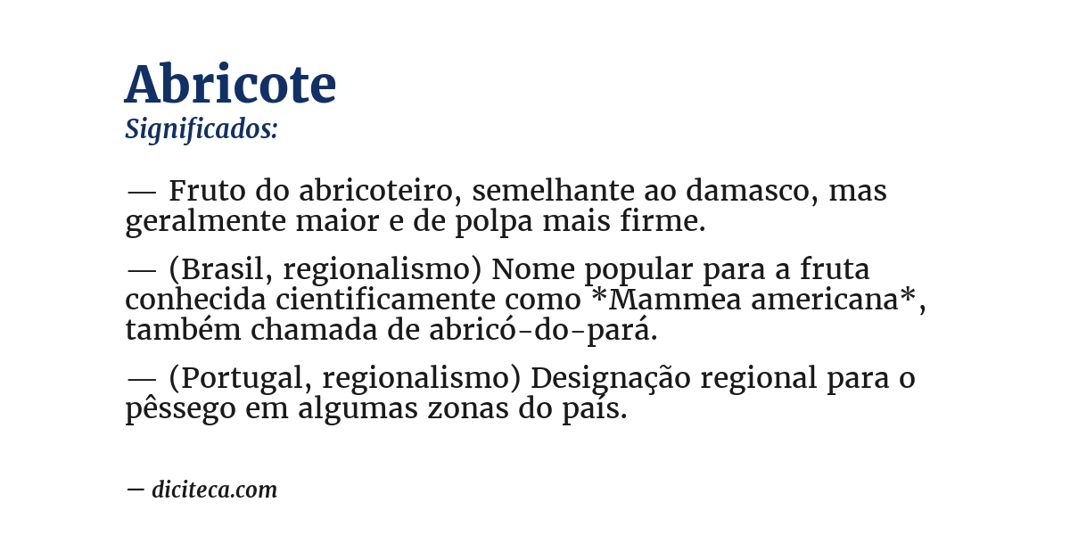 Significado de abricote