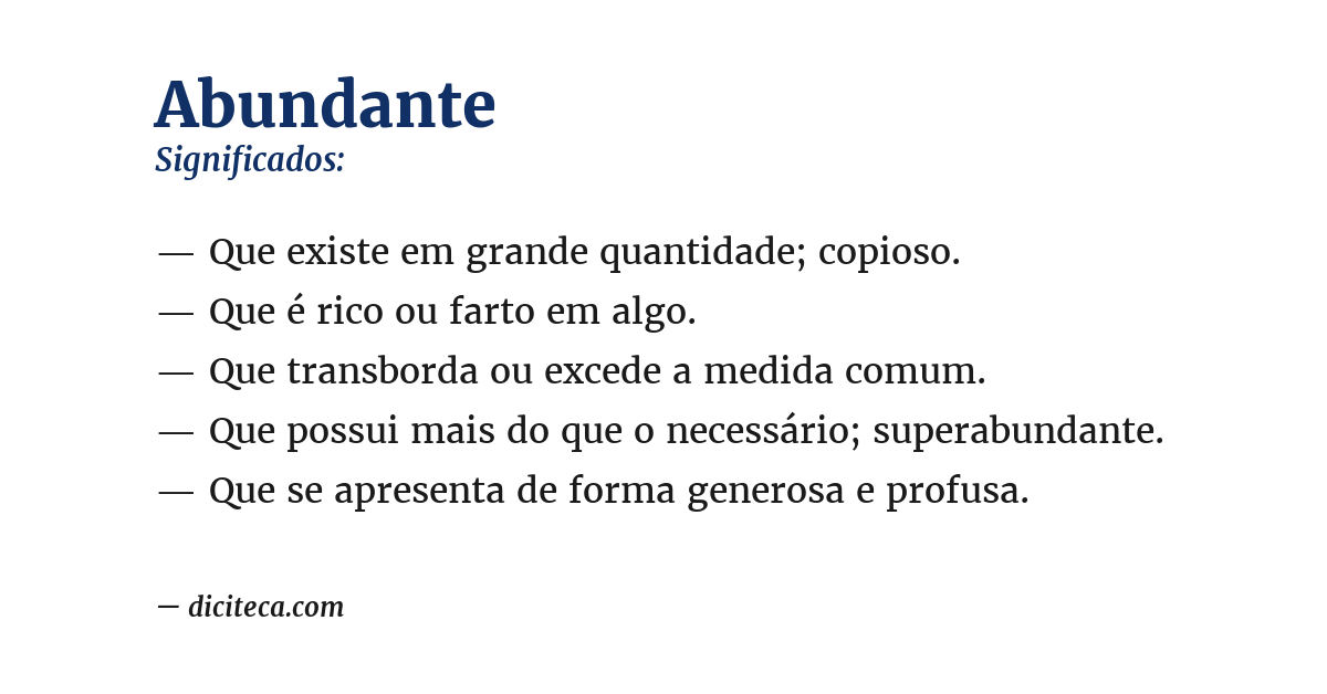 Significado de abundante