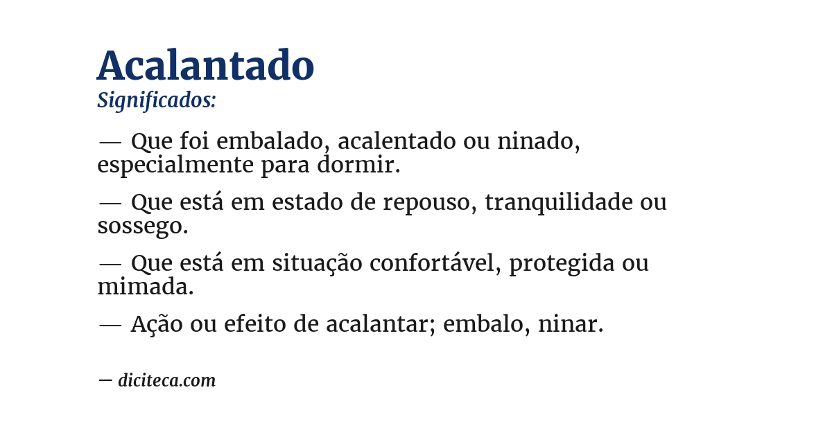 Significado de acalantado