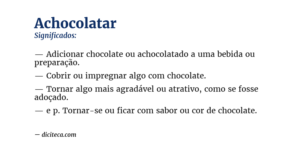 Significado de achocolatar