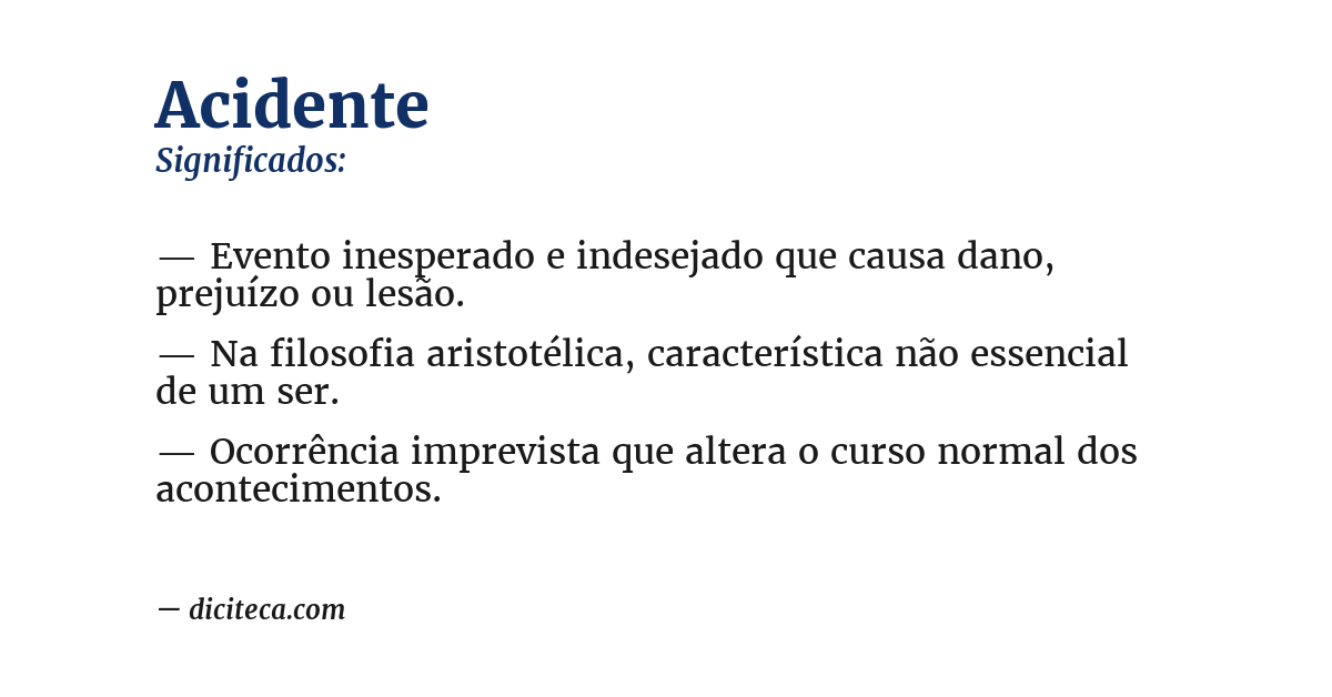 Significado de acidente