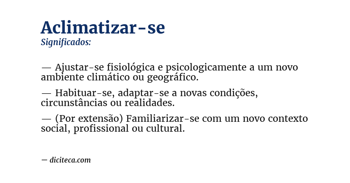 Significado de aclimatizar-se