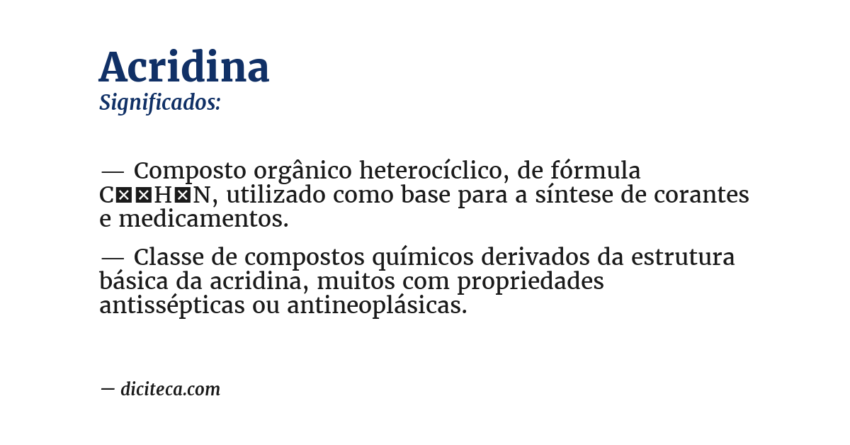 Significado de acridina