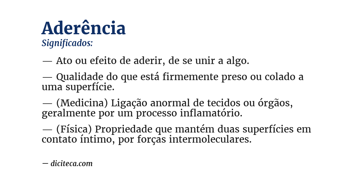 Significado de aderência