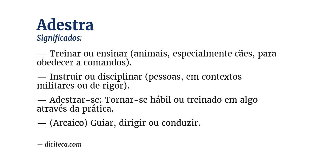 Significado de adestra