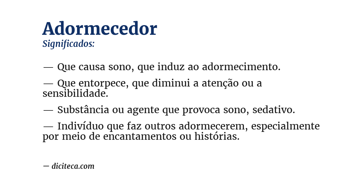 Significado de adormecedor
