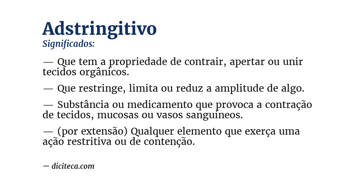 Significado de adstringitivo