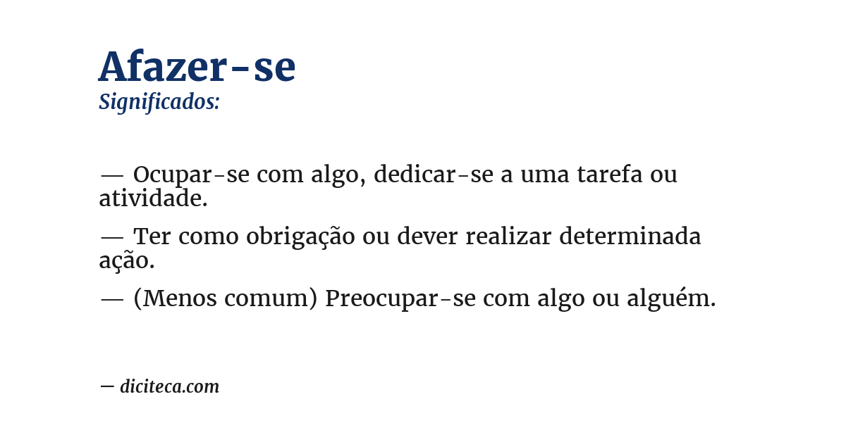 Significado de afazer-se