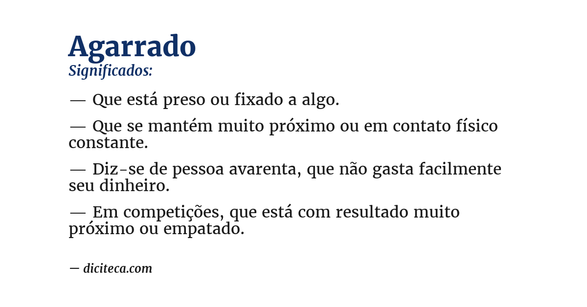 Significado de agarrado