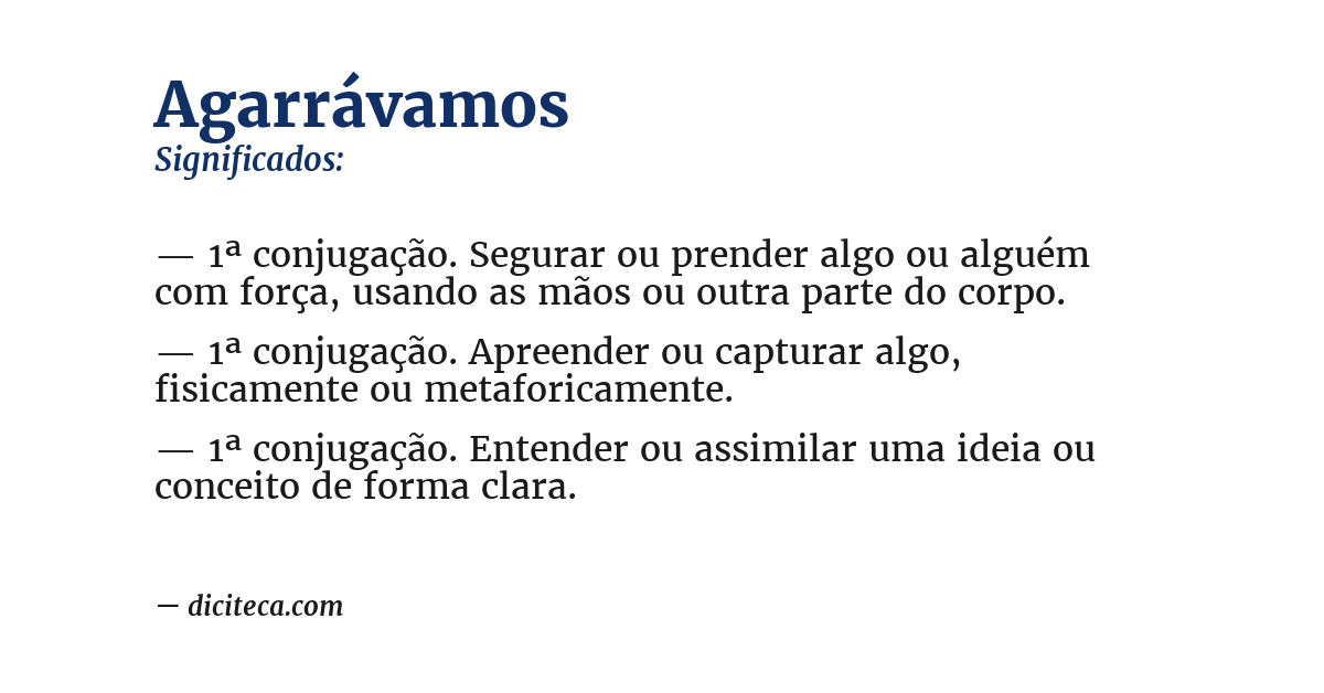 Significado de agarrávamos