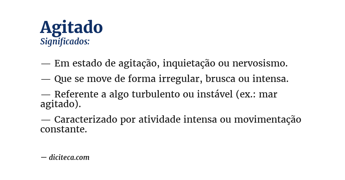Significado de agitado