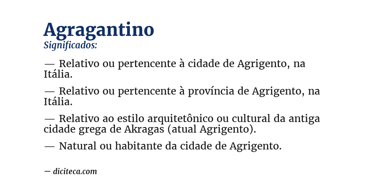 Significado de agragantino