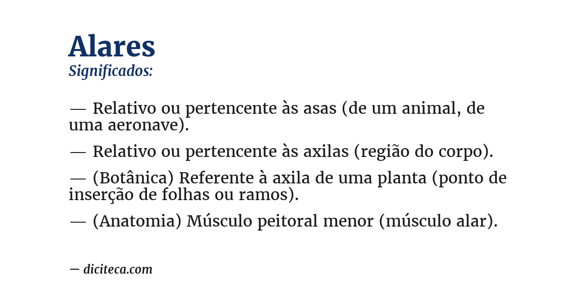 Significado de alares