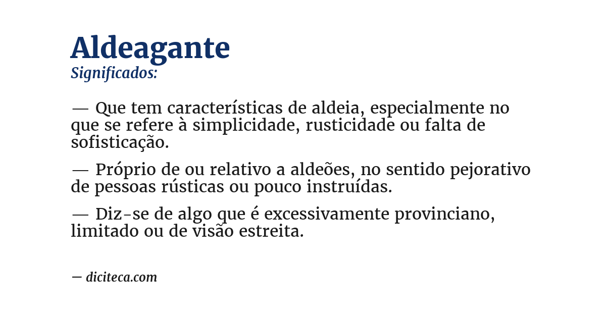 Significado de aldeagante