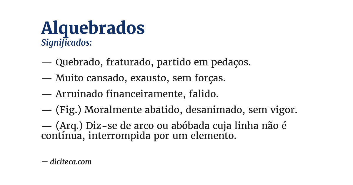 Significado de alquebrados