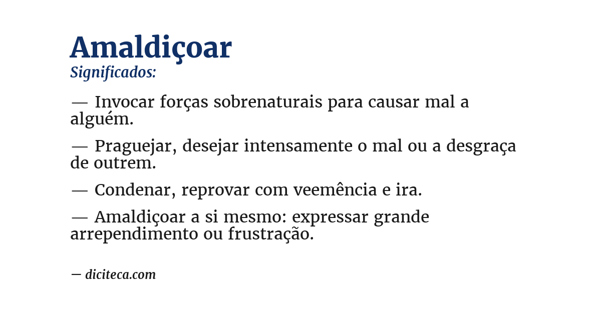 Significado de amaldiçoar