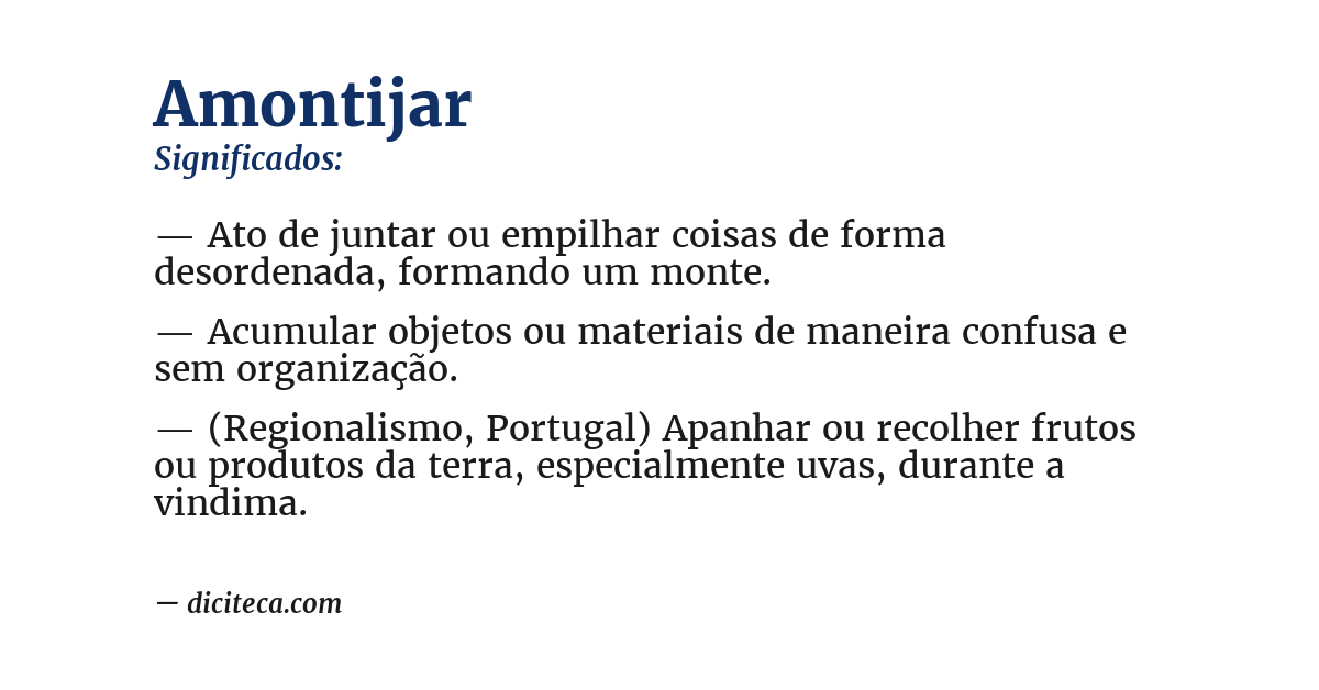 Significado de amontijar