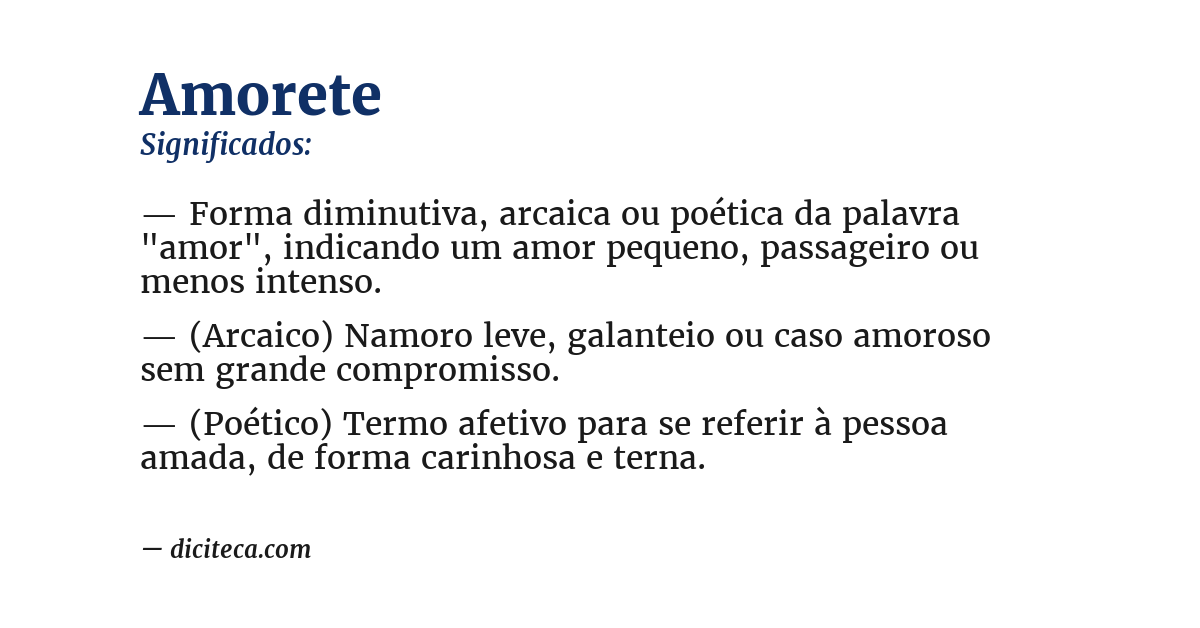 Significado de amorete