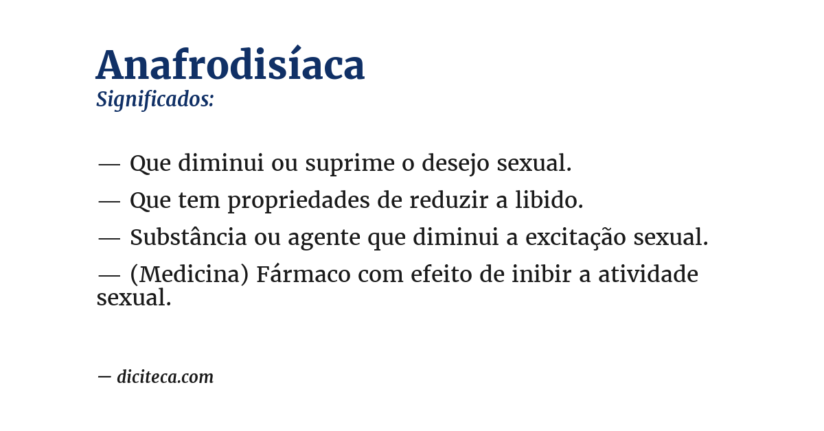 Significado de anafrodisíaca