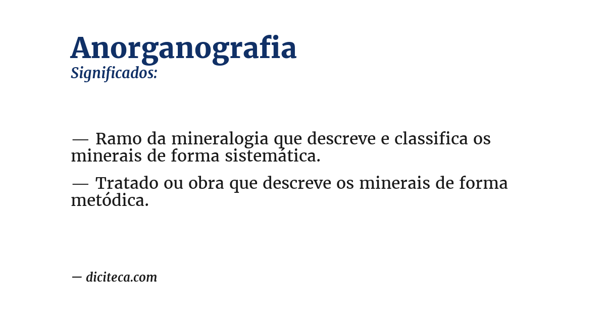 Significado de anorganografia