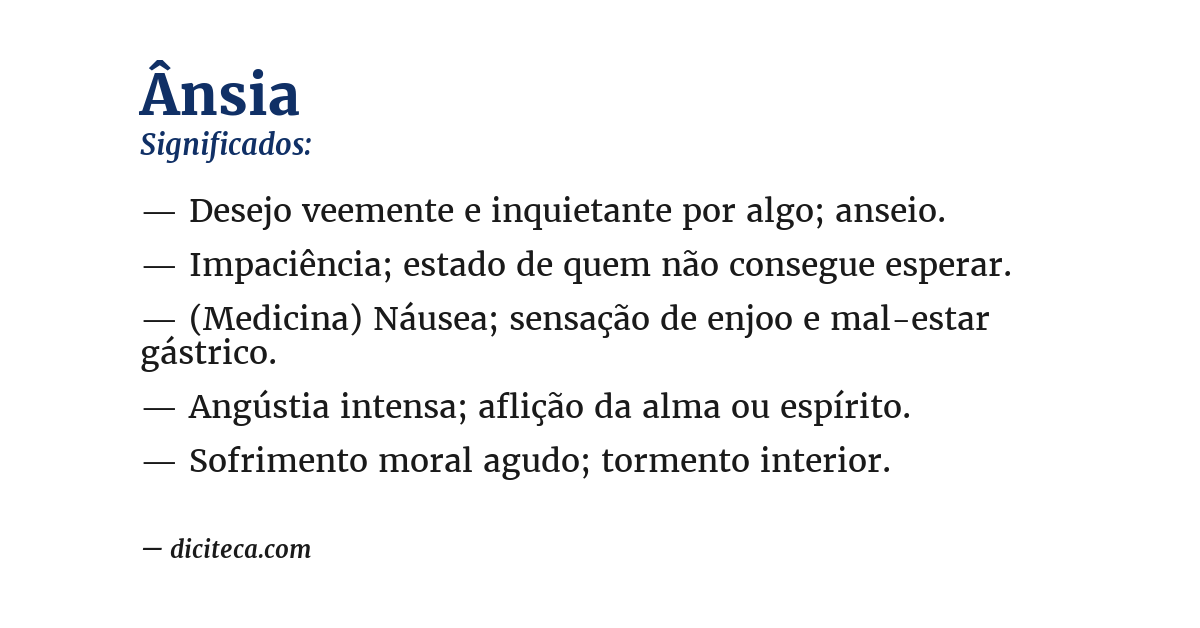 Significado de ânsia