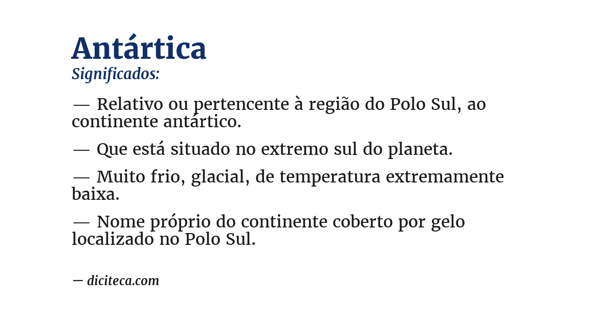 Significado de antártica