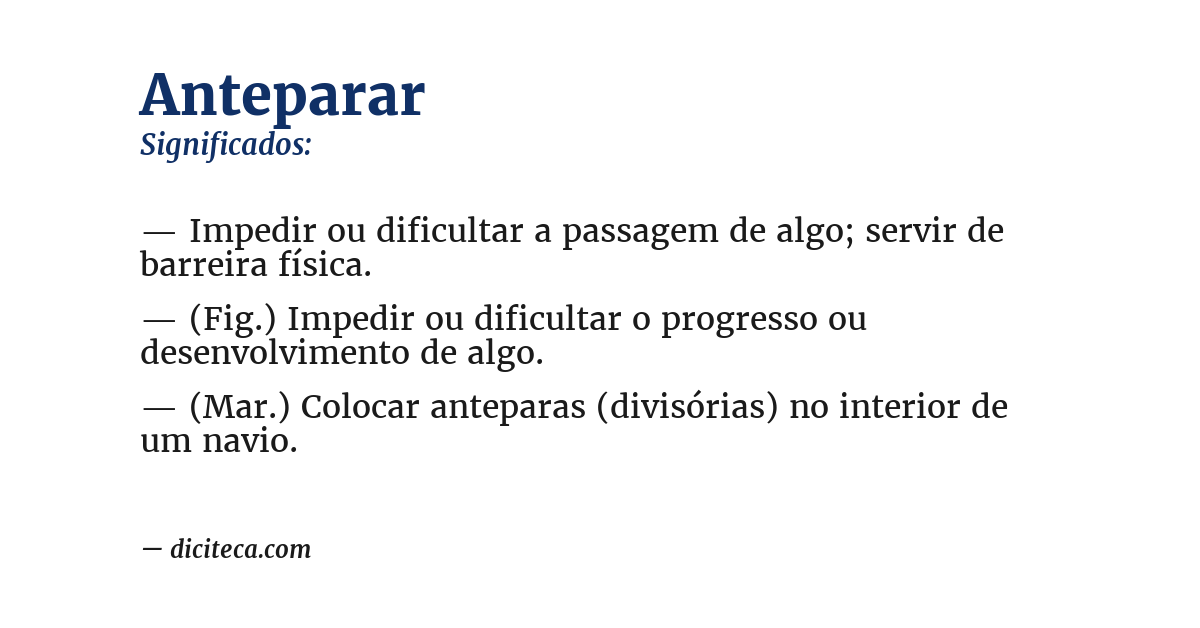 Significado de anteparar