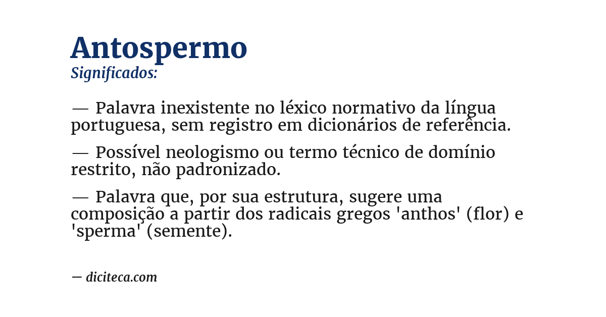 Significado de antospermo