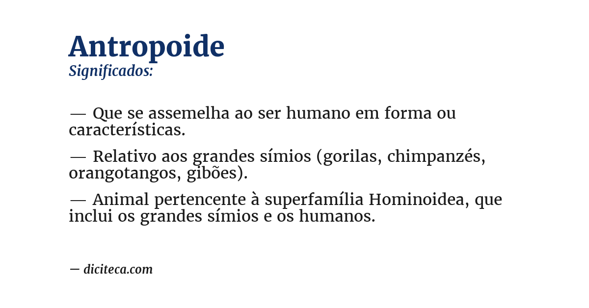 Significado de antropoide
