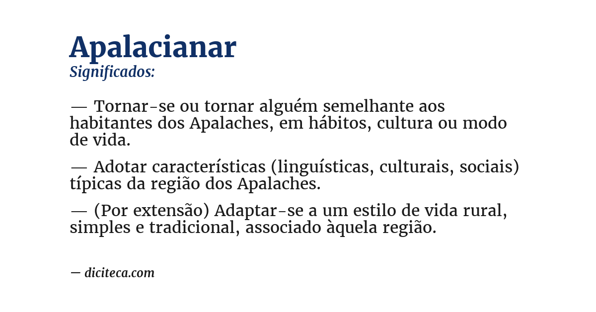 Significado de apalacianar