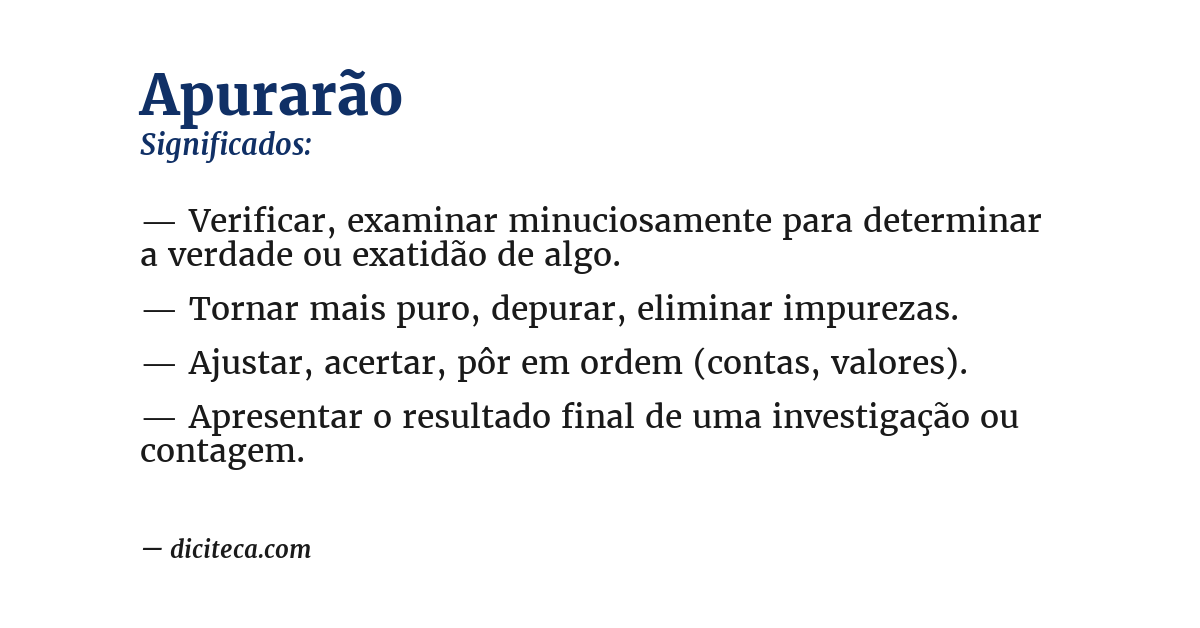 Significado de apurarão