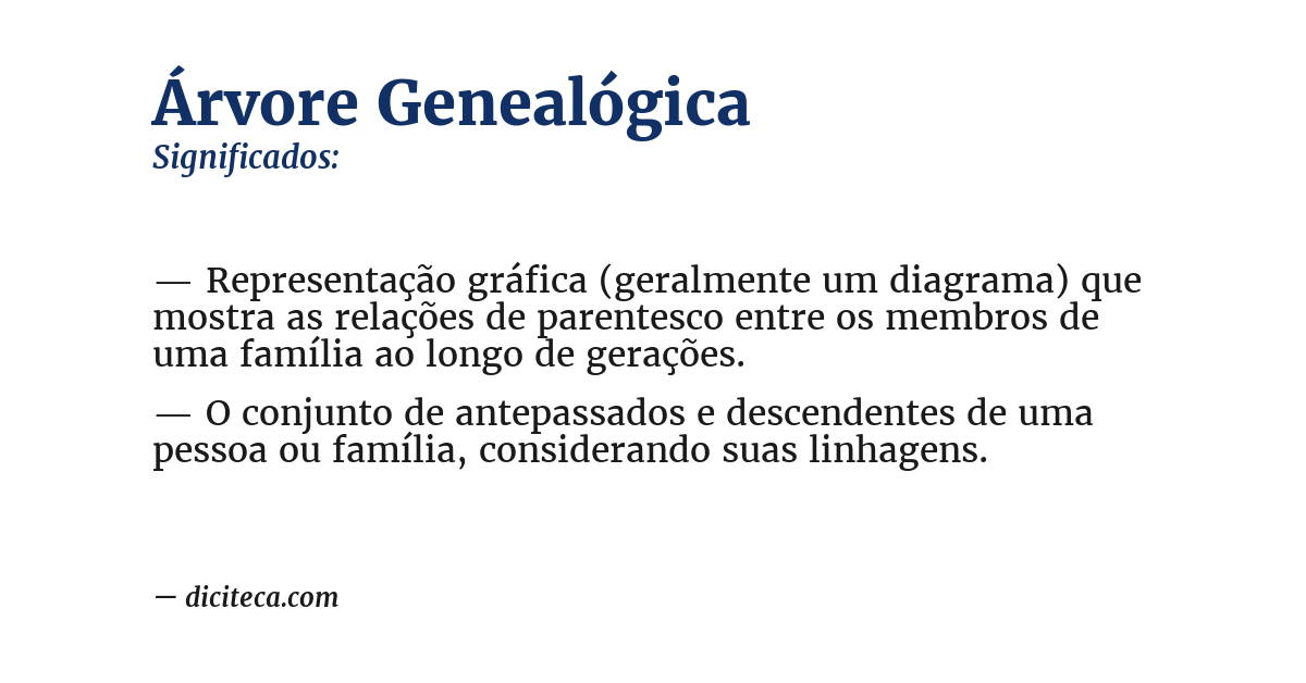 Significado de árvore genealógica