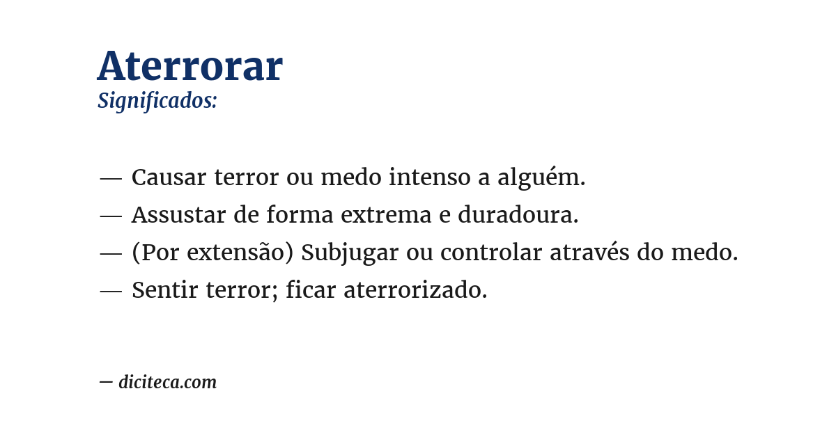 Significado de aterrorar