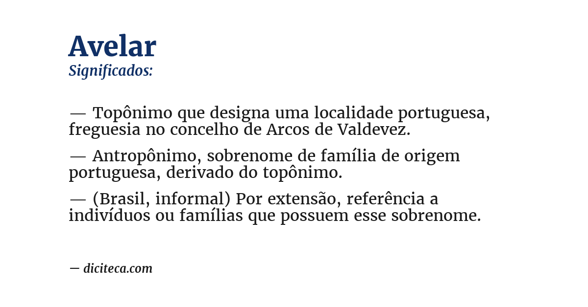 Significado de avelar