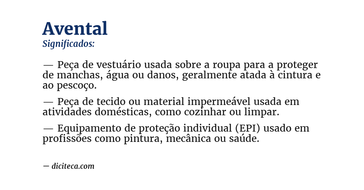 Significado de avental