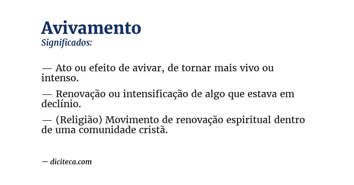 Significado de avivamento