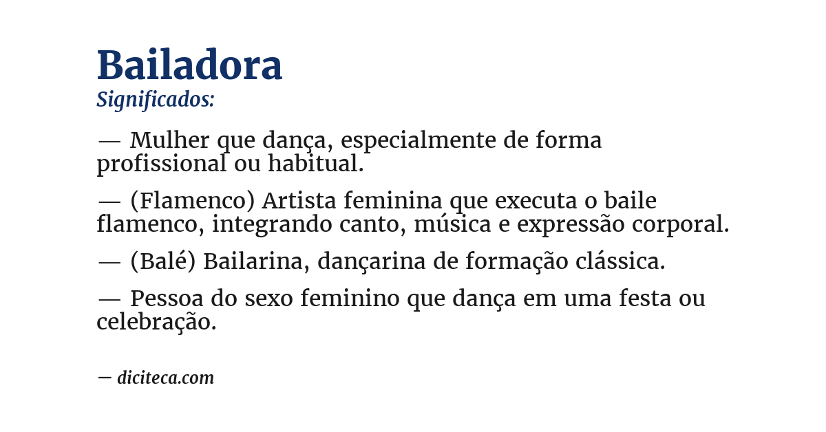 Significado de bailadora