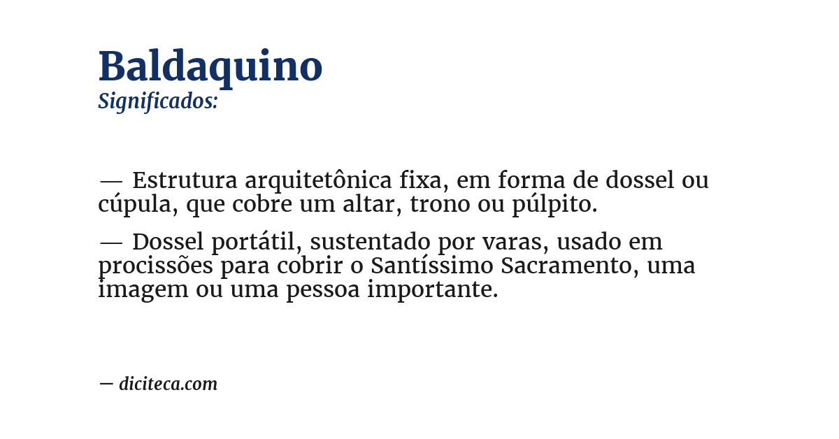 Significado de baldaquino