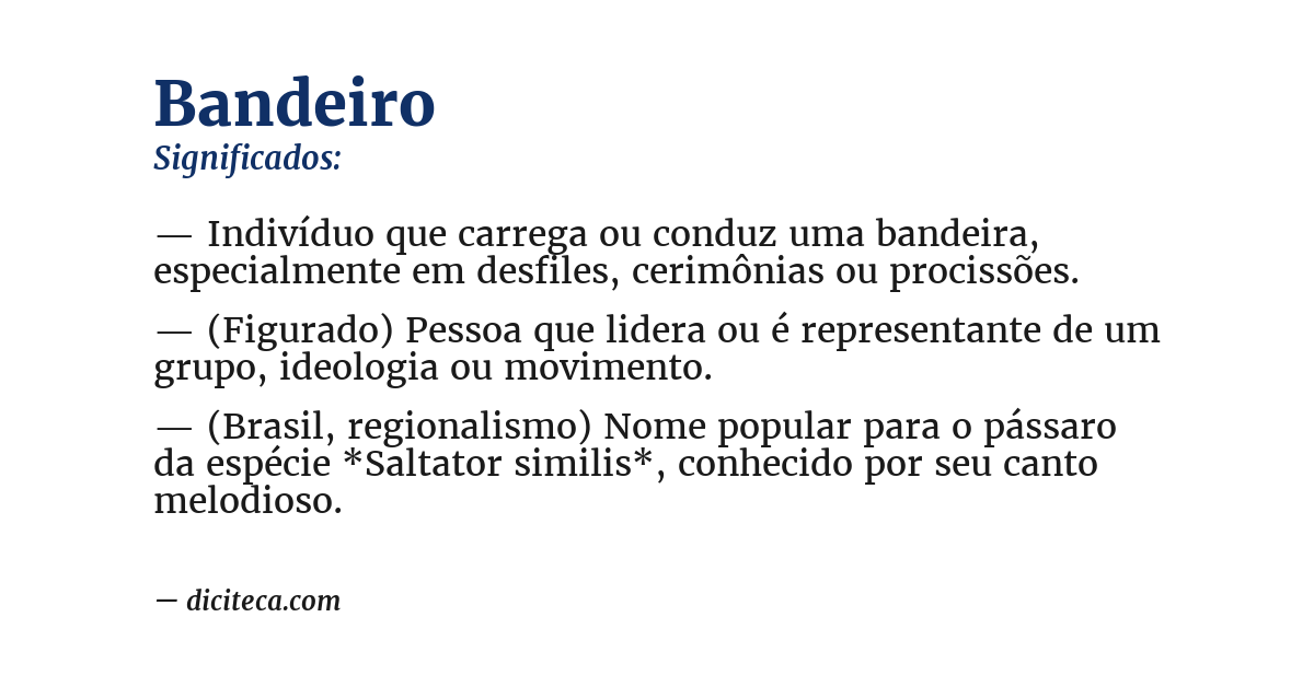 Significado de bandeiro