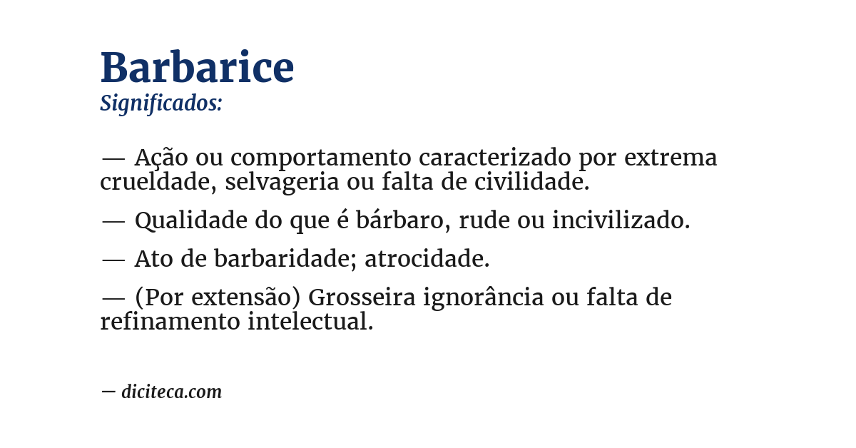 Significado de barbarice